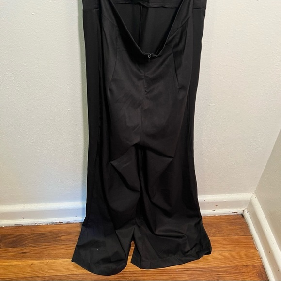 Sleeveless Black Jumpsuit Surplice Neck Tie Back M - Picture 7 of 9